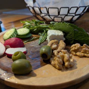 Yalda - Atlanta - Complimentary naan and sabzi Khordan (سبزی خوردن). Edible greens, tarragon, basil, cheese, walnuts, green olives, radish, cucumber. - Middle Eastern Near Me - Atlanta, Georgia Yalda - Atlanta - Complimentary naan and sabzi Khordan (سبزی خوردن). Edible greens, tarragon, basil, cheese, walnuts, green olives, radish, cucumber. - Middle Eastern Near Me - Atlanta, Georgia