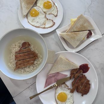 High Five 囍筷 - Luncheon Meat with Scrambled Egg Sandwich, Set Meal B Fried Pork Cutlet, & Fried with Pork Chop - Breakfast & Brunch Near Me - Brooklyn, New York High Five 囍筷 - Luncheon Meat with Scrambled Egg Sandwich, Set Meal B Fried Pork Cutlet, & Fried with Pork Chop - Breakfast & Brunch Near Me - Brooklyn, New York