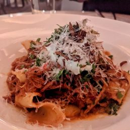 Papadelle, with pork and tomato