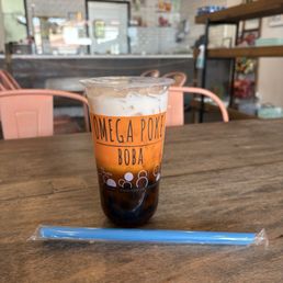 Thai ice tea with boba Thai ice tea with boba