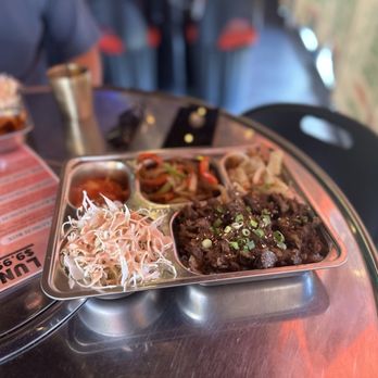 Seoul Pocha - Bulgogi lunch box $9.99 subbed kimchi for fish cake - Korean Near Me - Oklahoma City, Oklahoma Seoul Pocha - Bulgogi lunch box $9.99 subbed kimchi for fish cake - Korean Near Me - Oklahoma City, Oklahoma