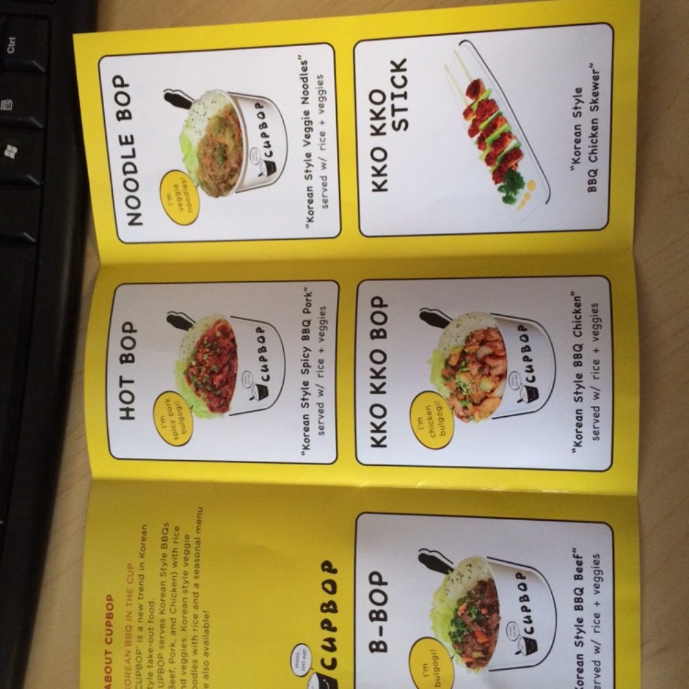 Cupbop - Their menu - Food Trucks Near Me - Provo, Utah