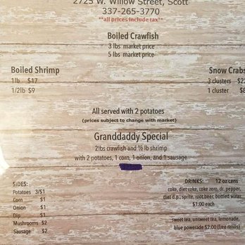 Granddaddy's Crawfish - Seafood Near Me - Scott, Louisiana