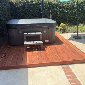 Secard Pools & Spas - Hot tub on my new redwood deck. - Hot Tub & Pool Near Me - Rancho Cucamonga, California
