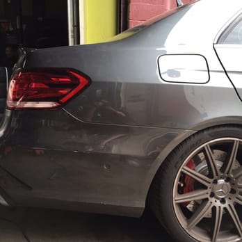 Dents In Or Out - After picture of a large dent repaired on the quarter panel of a Mercedes Benz. - Auto Detailing Near Me - Brooklyn, New York Dents In Or Out - After picture of a large dent repaired on the quarter panel of a Mercedes Benz. - Auto Detailing Near Me - Brooklyn, New York