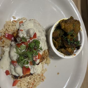 Filos Tavern - Blackened fish with rice and brussel sprouts - American Near Me - Winchester, Tennessee Filos Tavern - Blackened fish with rice and brussel sprouts - American Near Me - Winchester, Tennessee