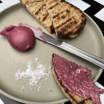 Deadshot - Grilled bread with blueberry chili butter - Cocktail Bars Near Me - Portland, Oregon Deadshot - Grilled bread with blueberry chili butter - Cocktail Bars Near Me - Portland, Oregon