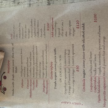 Batey - Menu. - Cocktail Bars Near Me - Tulum, ROO