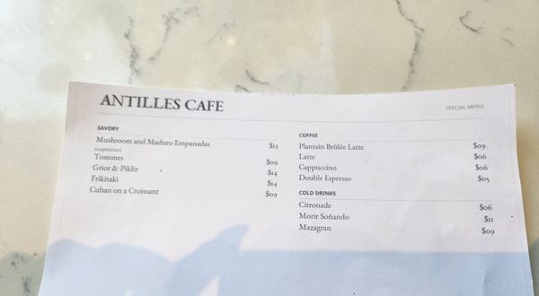 Menu photo 1 Antilles Cafe Brooklyn, NY Menu photo 1 Antilles Cafe Brooklyn, NY