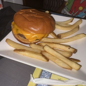 Harry's Seafood Bar & Grille - Kid Hamburger with cheese and French Fries - American Near Me - Ocala, Florida