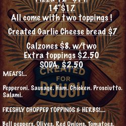 Created For Dough - Menu