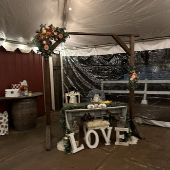 Sweet Pea Ranch - Our sweetheart table.  We had it set to the side of the dining tent. - Venues & Event Spaces Near Me - Upland, California
