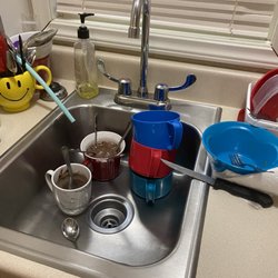 Bridge Assisted Living - I know these dishes have been there at least 3 days. I was told that my mom has to clean , really she can barely get around