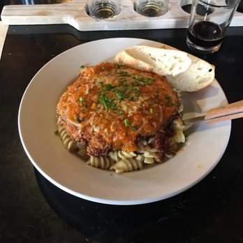 Plank Town Brewing Co - The daily special! Chicken breast over past with marinara and cheese. - Breweries Near Me - Springfield, Oregon Plank Town Brewing Co - The daily special! Chicken breast over past with marinara and cheese. - Breweries Near Me - Springfield, Oregon