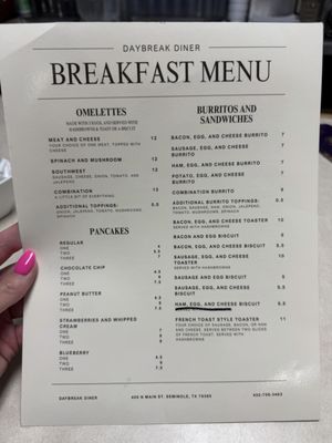 Menu photo 2 Daybreak Diner Seminole, TX Menu photo 2 Daybreak Diner Seminole, TX