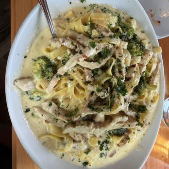 Saluti - Fettuccine Alfredo with added broccoli and chicken . Excellent and so filling took half home. - Italian Near Me - Lake George, New York Saluti - Fettuccine Alfredo with added broccoli and chicken . Excellent and so filling took half home. - Italian Near Me - Lake George, New York