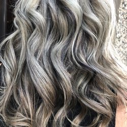Hair Extensions & More by Tulia - Balayage platinum color , and pink streaks and green Higligths awesome