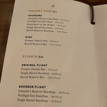 Kooper Family Whiskey - Menu - Distilleries Near Me - Ledbetter, Texas