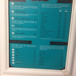 Brow Lounge - The "menu"