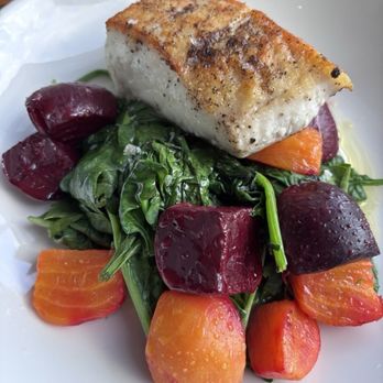 Half Shell - Halibut with beets and spinach - Bars Near Me - Seattle, Washington