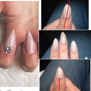 Modern Nail & Spa Studio - My fucked up "stiletto" shaped nails that are filed crooked to the left. - Nail Salons Near Me - Simi Valley, California Modern Nail & Spa Studio - My fucked up "stiletto" shaped nails that are filed crooked to the left. - Nail Salons Near Me - Simi Valley, California