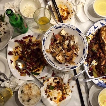 Sanxia Renjia - A messy table with plenty of empty plates says it all! - Chinese Near Me - London, XGL Sanxia Renjia - A messy table with plenty of empty plates says it all! - Chinese Near Me - London, XGL