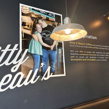 Bitty & Beau's Coffee - Wall mural telling story of shop - Coffee & Tea Near Me - Houston, Texas