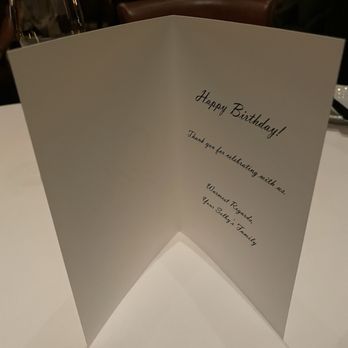 Selby's - Birthday card-- nice touch - New American Near Me - Redwood City, California Selby's - Birthday card-- nice touch - New American Near Me - Redwood City, California