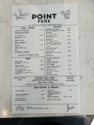 Menu photo 1 Point Perk Covington, KY