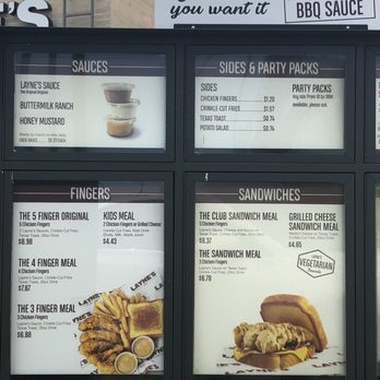 Layne's Chicken Fingers - Menu - Chicken Shop Near Me - Frisco, Texas Layne's Chicken Fingers - Menu - Chicken Shop Near Me - Frisco, Texas