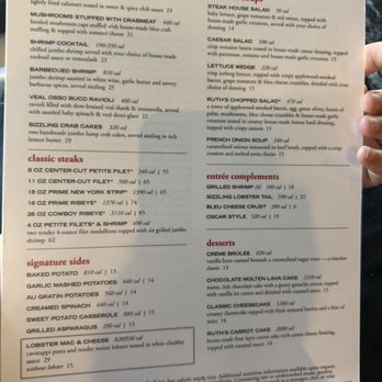 Ruth's Chris Steak House - Menu - Seafood Near Me - Somerville, Massachusetts Ruth's Chris Steak House - Menu - Seafood Near Me - Somerville, Massachusetts