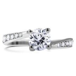 This Twisted Shank 1ct natural certified diamond engagement ring is available in our store