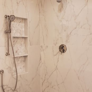 Terry Krause Tile - Master bathroom remodel with 4'x4' tile installation - General Contractors Near Me