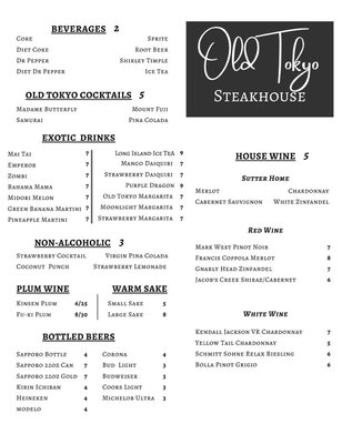 Menu photo 2 Old Tokyo Steakhouse Wichita, KS