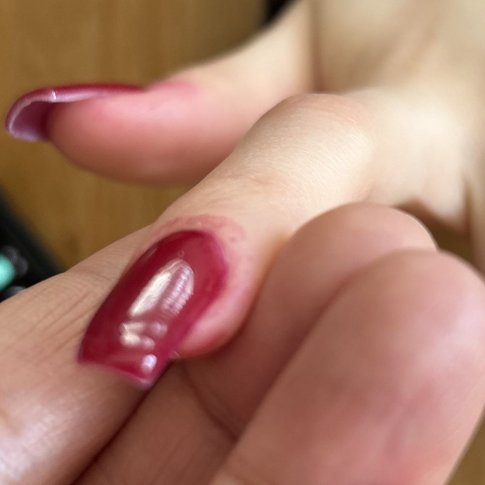 Joe Nails - Uneven application (hard to catch on photo) - Nail Salons Near Me - Austin, Texas Joe Nails - Uneven application (hard to catch on photo) - Nail Salons Near Me - Austin, Texas