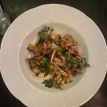 Suraya - Arnabeet Mekle (crispy cauliflower, chilis, golden raisins, hazelnuts & tarator) - Lebanese Near Me - Philadelphia, Pennsylvania Suraya - Arnabeet Mekle (crispy cauliflower, chilis, golden raisins, hazelnuts & tarator) - Lebanese Near Me - Philadelphia, Pennsylvania