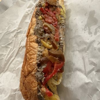 Leo's Steak Shop - Mushroom cheesesteak with hot and sweet pepper - Sandwiches Near Me - Folcroft, Pennsylvania