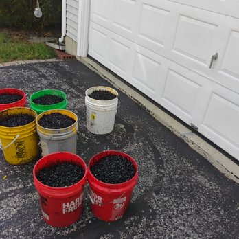 Suburban Sealcoating & Junk Removal - Before patch by garage - Snow Removal Near Me - Rolling Meadows, Illinois Suburban Sealcoating & Junk Removal - Before patch by garage - Snow Removal Near Me - Rolling Meadows, Illinois