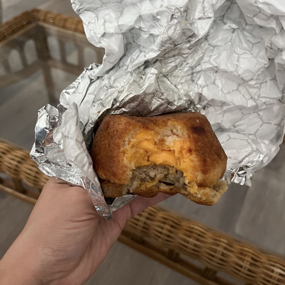 The Bite At The Box - Hoop biscuit (so good!) with sausage - Breakfast & Brunch Near Me - Atlantic Beach, North Carolina The Bite At The Box - Hoop biscuit (so good!) with sausage - Breakfast & Brunch Near Me - Atlantic Beach, North Carolina