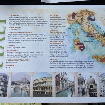 il Canale - Placemat with Italy trivia - Italian Near Me - Washington, DC, District of Columbia