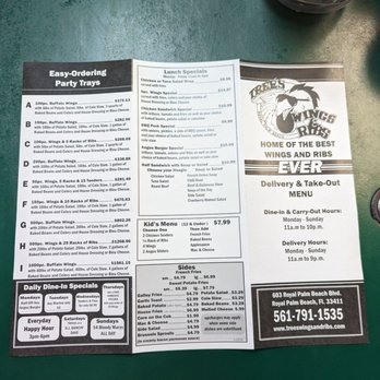 Trees Wings And Ribs - Menu - American Near Me - Royal Palm Beach, Florida