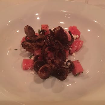 Gorji Restaurant - Watermelon, feta and baby octopus salad. - Seafood Near Me - Dallas, Texas