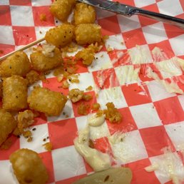My clean plate. The tots are terrific! My clean plate. The tots are terrific!