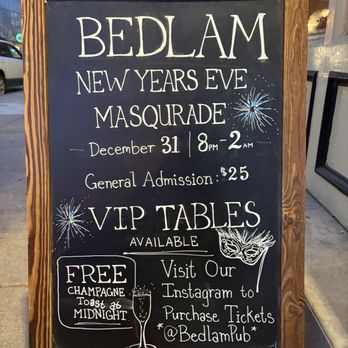 Bedlam - Outdoor sign on Wazee St - Cocktail Bars Near Me - Denver, Colorado