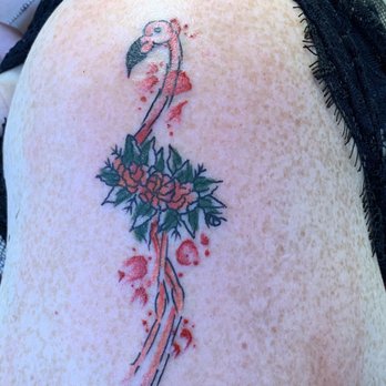 Downtown Tattoo - My sister's watercolor flamingo - Tattoo Near Me - Las Vegas, Nevada Downtown Tattoo - My sister's watercolor flamingo - Tattoo Near Me - Las Vegas, Nevada