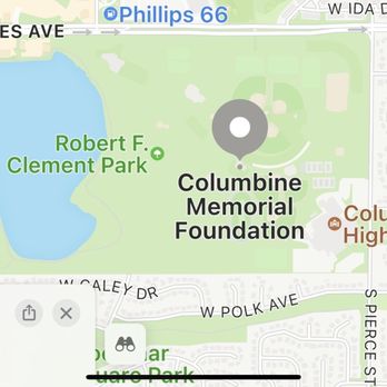 Columbine Memorial - Map of memorial location. - Landmarks & Historical Buildings Near Me - Littleton, Colorado