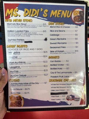Menu photo 2 Ms. Didi's Caribbean Kitchen Charlotte, NC Menu photo 2 Ms. Didi's Caribbean Kitchen Charlotte, NC