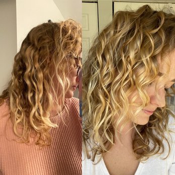 HEBA's Studio - Before and after - after is with no products aside from a touch of hair oil after my hair air dried! - Hair Stylists Near Me - Arlington, Virginia