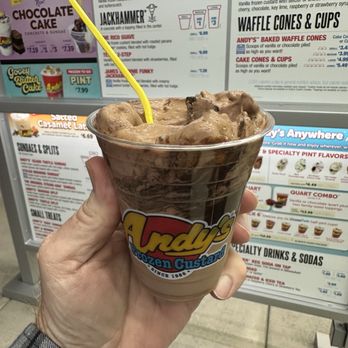 Andy's Frozen Custard - BootDaddy made with chocolate custard. Yum!! - Ice Cream & Frozen Yogurt Near Me - Pigeon Forge, Tennessee Andy's Frozen Custard - BootDaddy made with chocolate custard. Yum!! - Ice Cream & Frozen Yogurt Near Me - Pigeon Forge, Tennessee