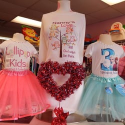 Lollipop Kids Consignment & Custom Boutique - We also offer Customized shirts(all sizes), bows, tutus, birthday hats, monthly onesie stickers, mugs, keychains & much more!